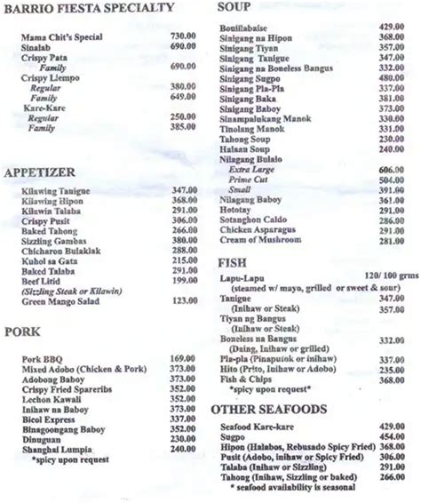 pyesta menu|Barrio Fiesta menu delivery .